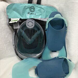 SUBEA Easybreath Snorkel Mask XS + Swim Fins Bundle (Kids US 1–3.5)